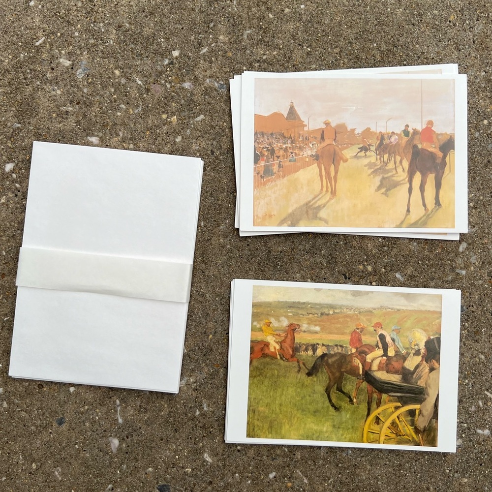 Edgar Degas Art Blank Note Greeting Cards Horse Racing Jockey Equestrian Horses